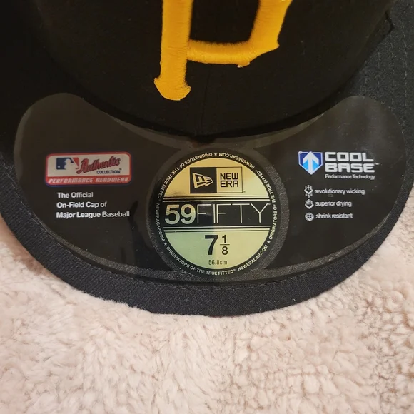Pittsburgh Pirates New Era 59 Fifty MLB Cool Base Yellow P Cap Hat Size 7-1/8" - Picture 8 of 12